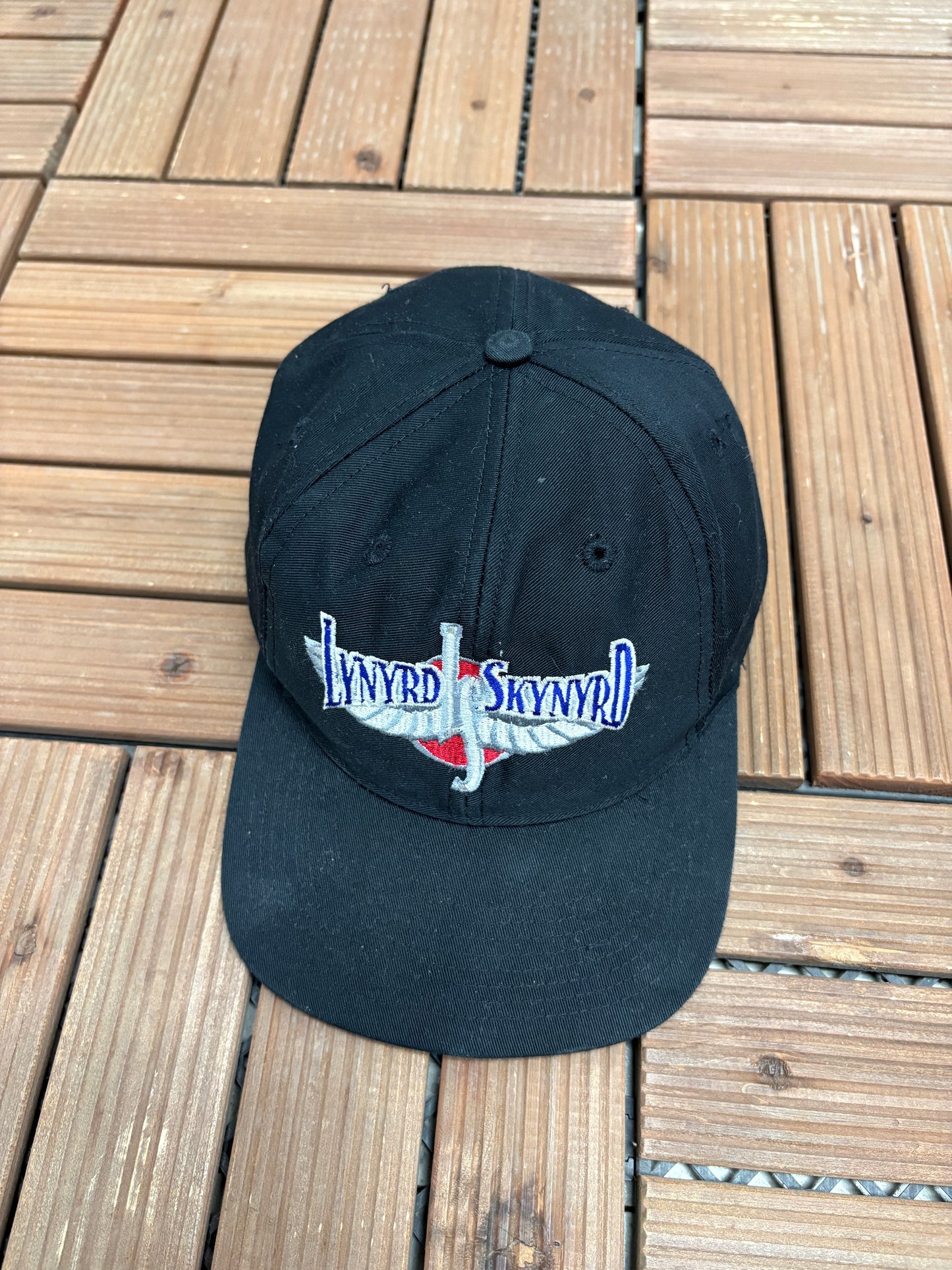 Lynyrd Skynyrd Graphic Hat | Snap Back | Vintage 1990s Rock Band Black Cap |