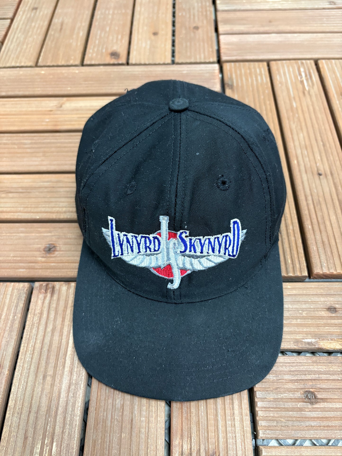 Lynyrd Skynyrd Graphic Hat | Snap Back | Vintage 1990s Rock Band Black Cap |
