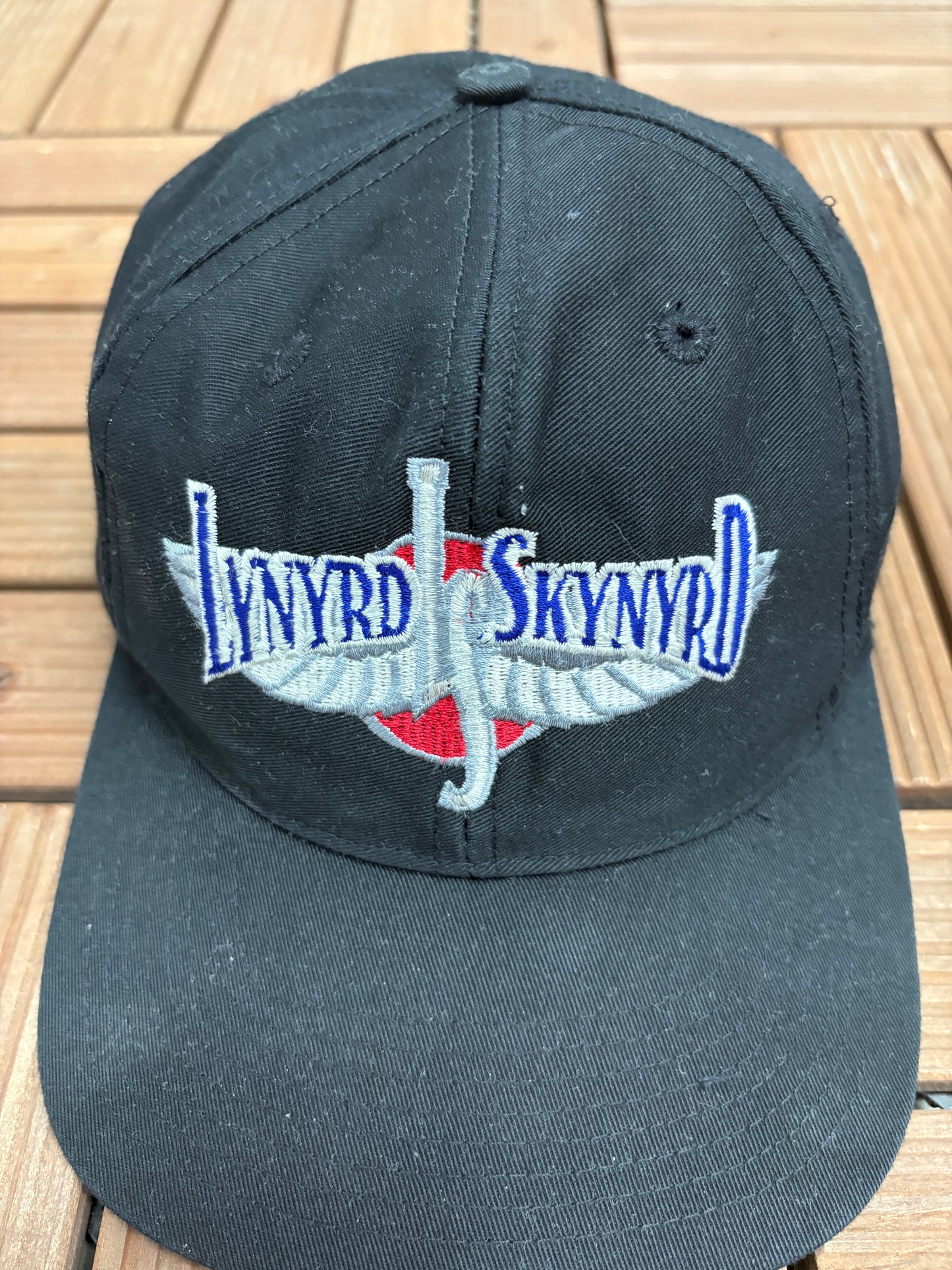 Lynyrd Skynyrd Graphic Hat | Snap Back | Vintage 1990s Rock Band Black Cap |