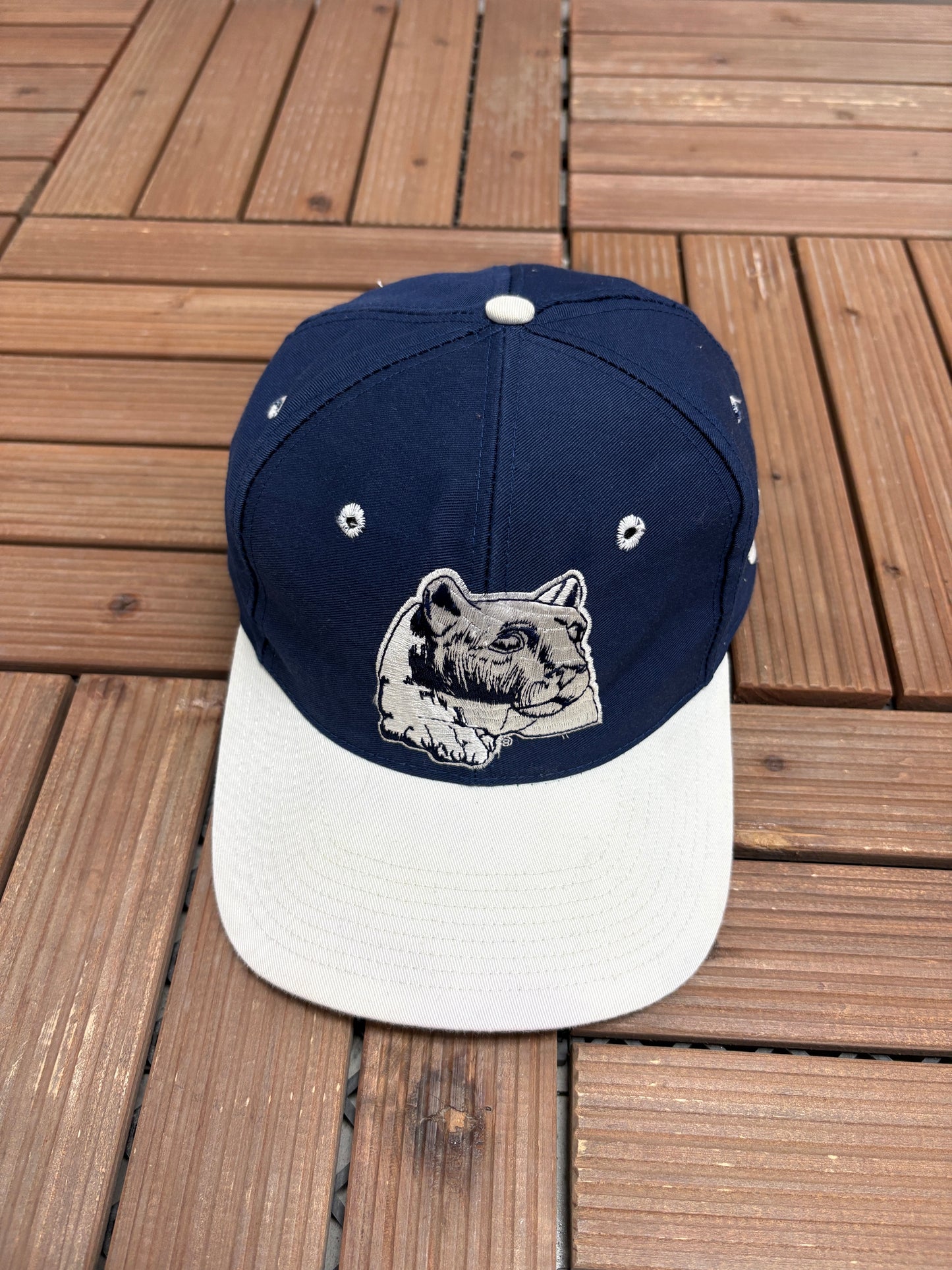 Penn State Nittany Lions Graphic Hat | Size 7 1/8 | Vintage 1990s College Blue Cap |