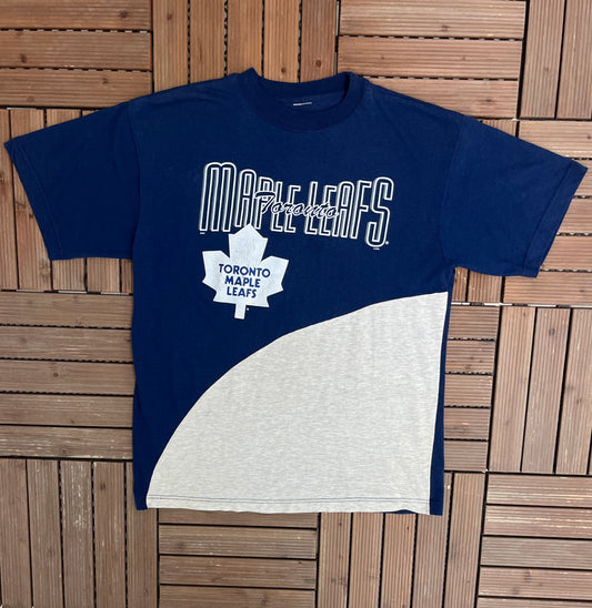 Toronto Maple Leafs Graphic Tee | Size X-Large | Vintage 2000s NHL Hockey Blue T-Shirt |