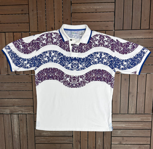 Greg Norman Reebok Abstract Golf Shirt | Size Large | Vintage 2000s White T-Shirt |
