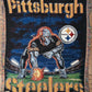 Pittsburgh Steelers Woven Throw Blanket | 54" x 42" | Vintage 1990s NFL Football Tapestry |