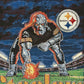 Pittsburgh Steelers Woven Throw Blanket | 54" x 42" | Vintage 1990s NFL Football Tapestry |
