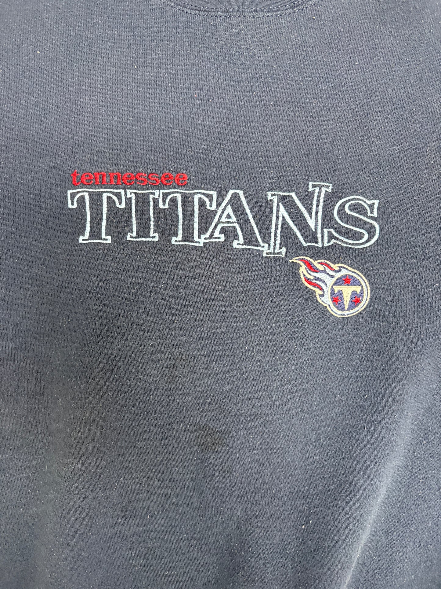 Tennessee Titans Embroidered Graphic Crewneck | Size Medium | Vintage 1990s NFL Football Blue Sweater |