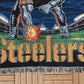 Pittsburgh Steelers Woven Throw Blanket | 54" x 42" | Vintage 1990s NFL Football Tapestry |