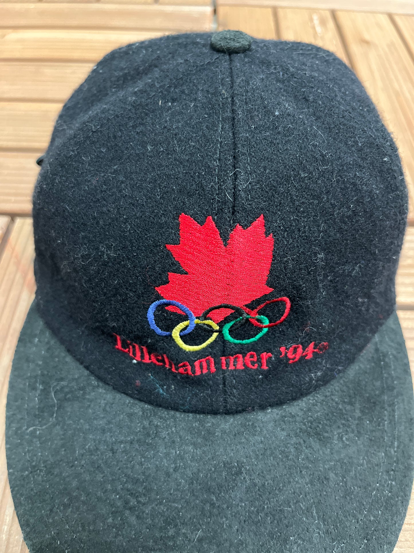 Team Canada Lillehammer '94 Olympics Embroidered Hat | Metal Clasp | Vintage 1990s Black Cap |