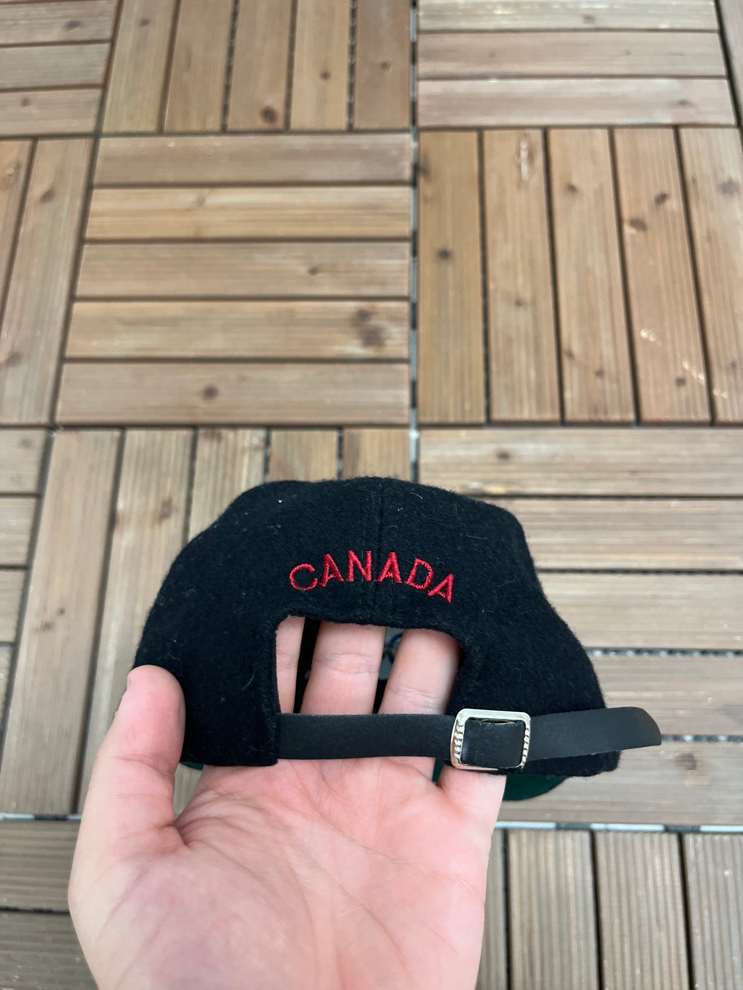 Team Canada Lillehammer '94 Olympics Embroidered Hat | Metal Clasp | Vintage 1990s Black Cap |