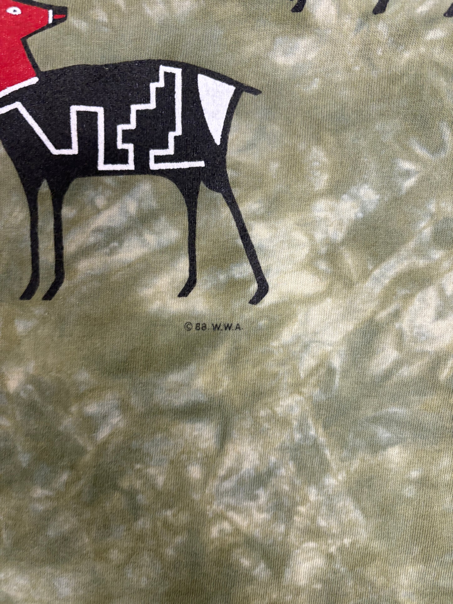 Buffalo Billie's Wild West Artwear Graphic Tee | Size Medium | Vintage 1980s Animal Green T-Shirt |