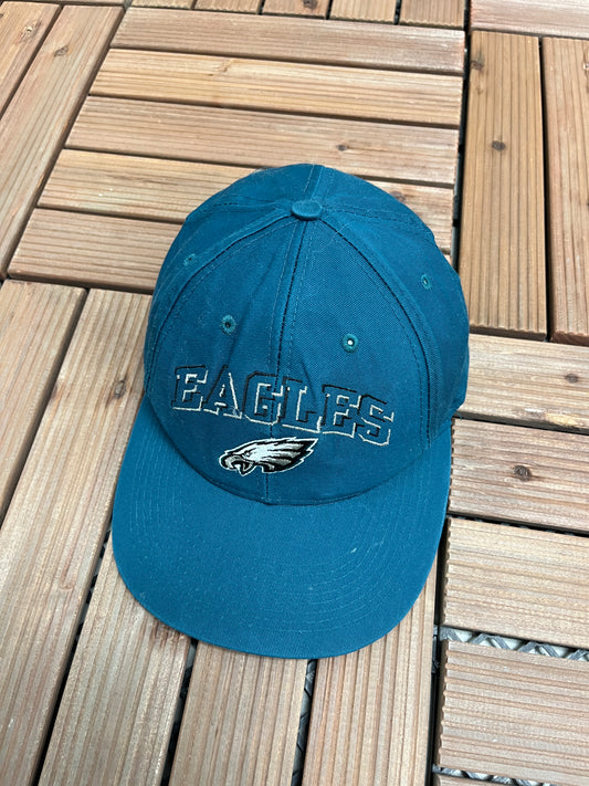 Philadelphia Eagles Stitched Graphic Hat | Snap Back | Vintage 1990s NFL Football Green Cap |