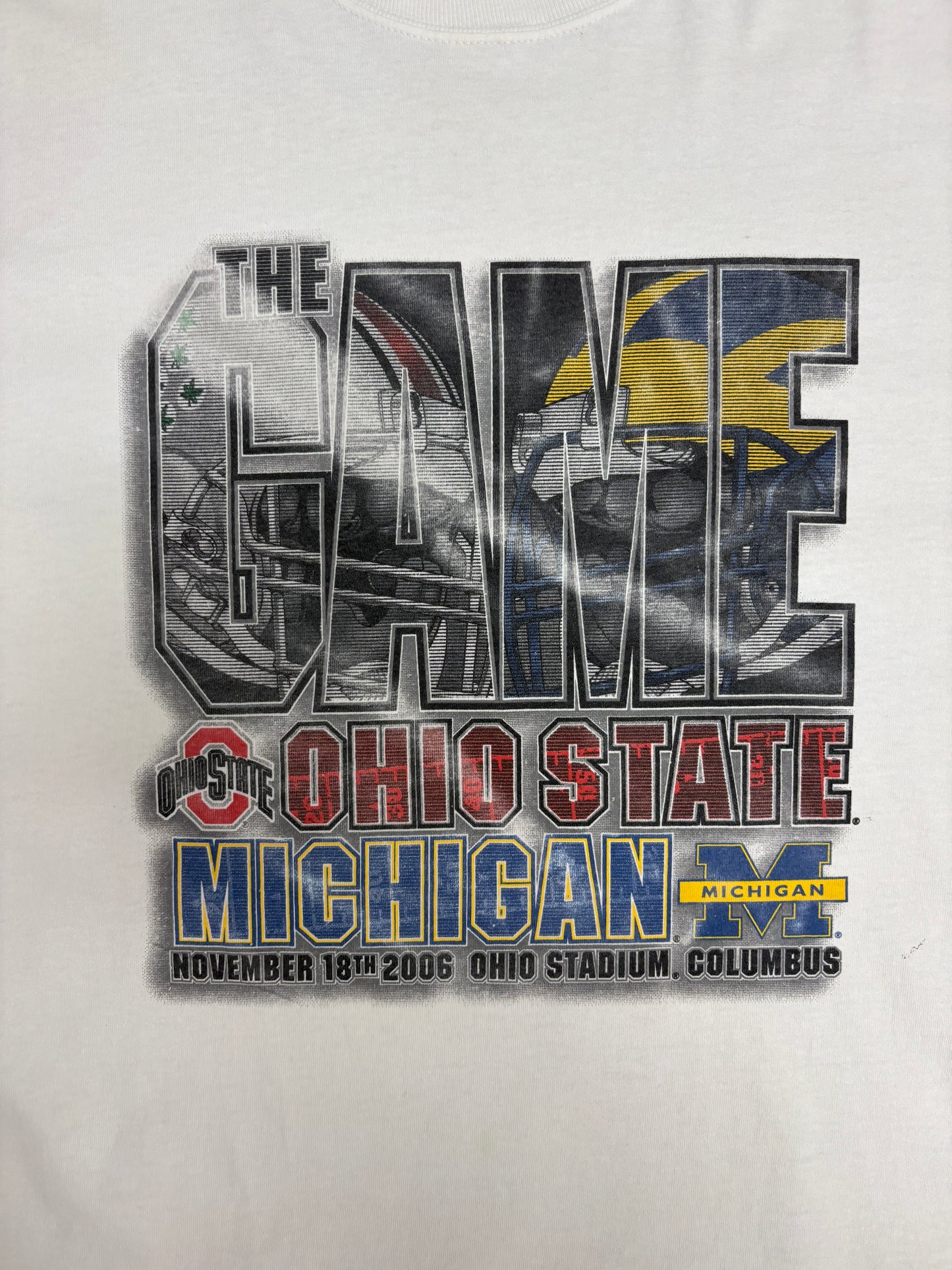 The Game Ohio State Buckeyes vs. Michigan Wolverines Graphic Tee | Size XX-Large | Vintage 2000s White Long Sleeve Shirt |