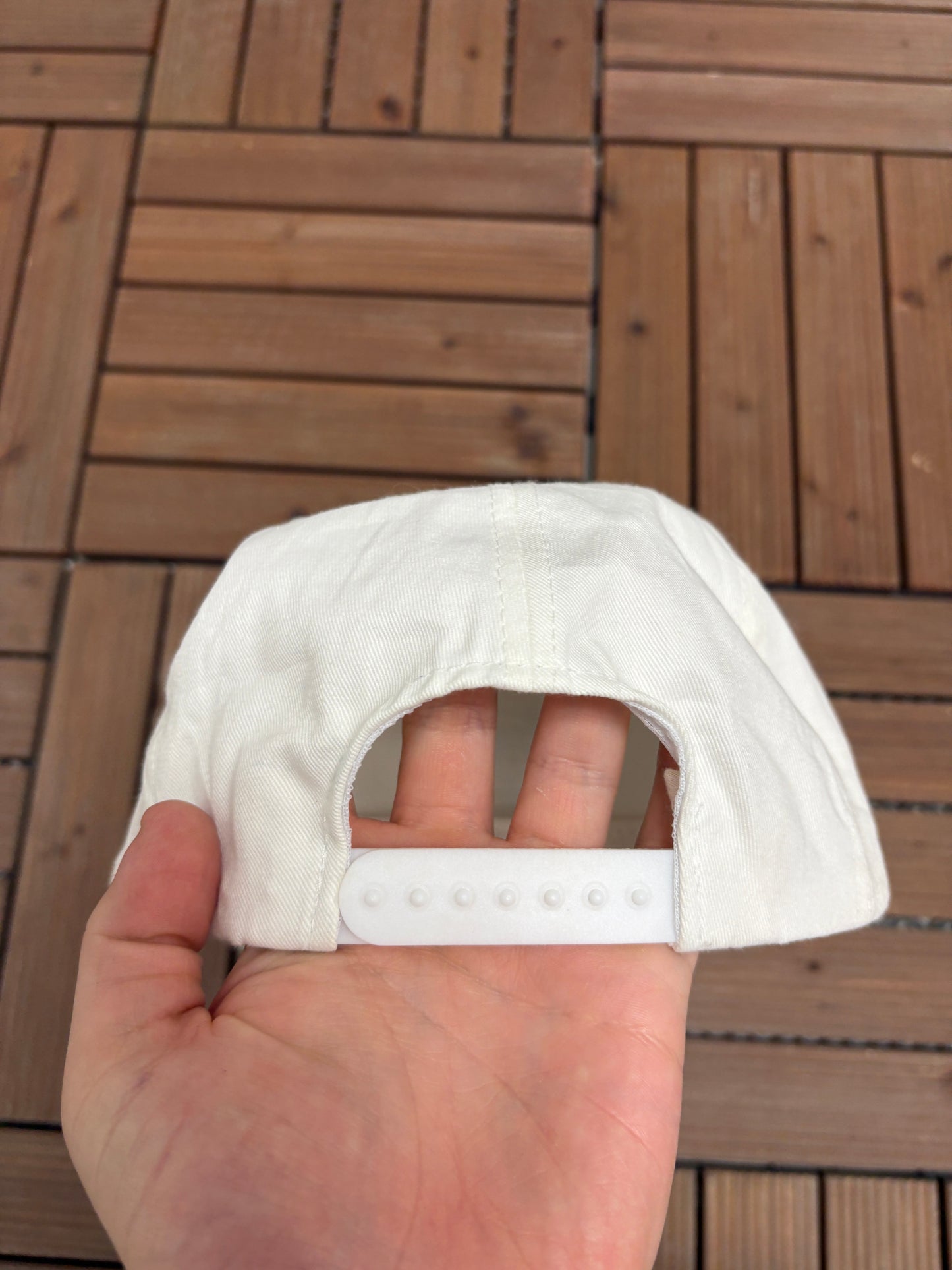 Sand Trap & Water Hazard Tour Guide Graphic Hat | Snap Back | Vintage 1990s Golf White Cap |