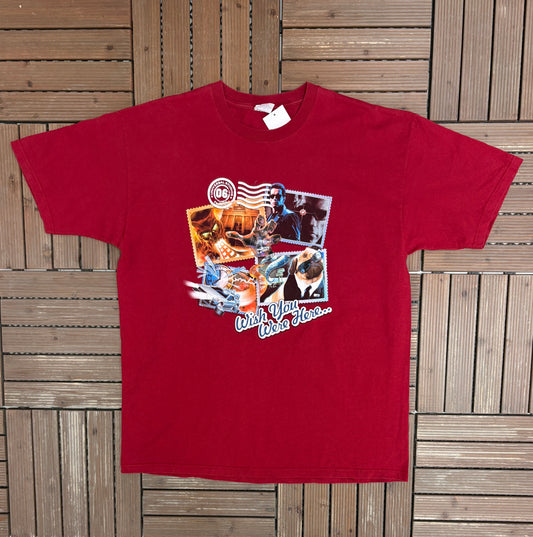 Men in Black Wish You Were Here... Graphic Tee | Size XX-Large | Vintage 2000s Promotional Red T-Shirt |