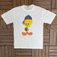 Tweety Bird Graphic Tee | Size Large | Vintage 1990s Looney Tunes Cartoon White T-Shirt |