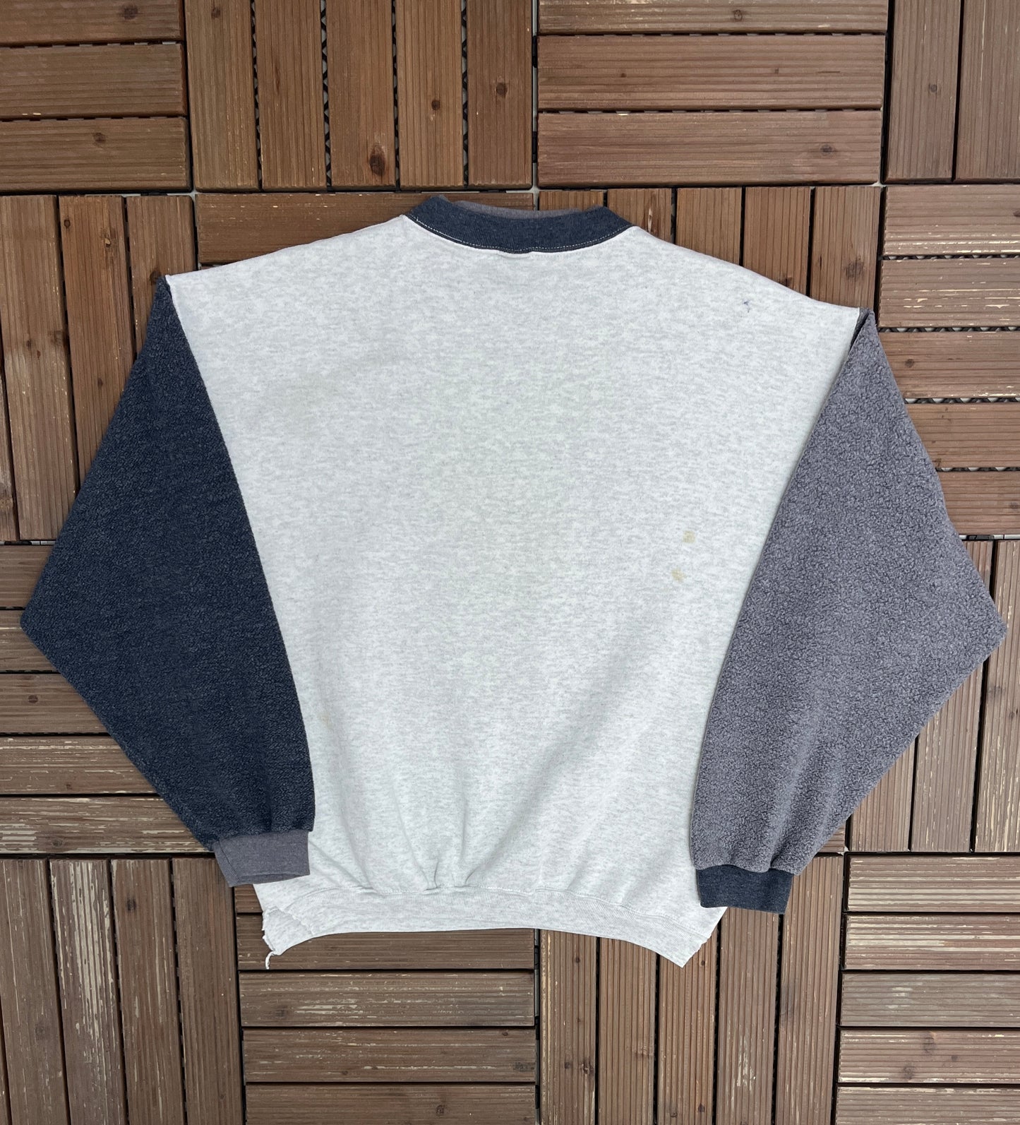 U.S. Navy Great Lakes Graphic Crewneck | Size Large | Vintage 1990s Made in USA Grey Sweater |