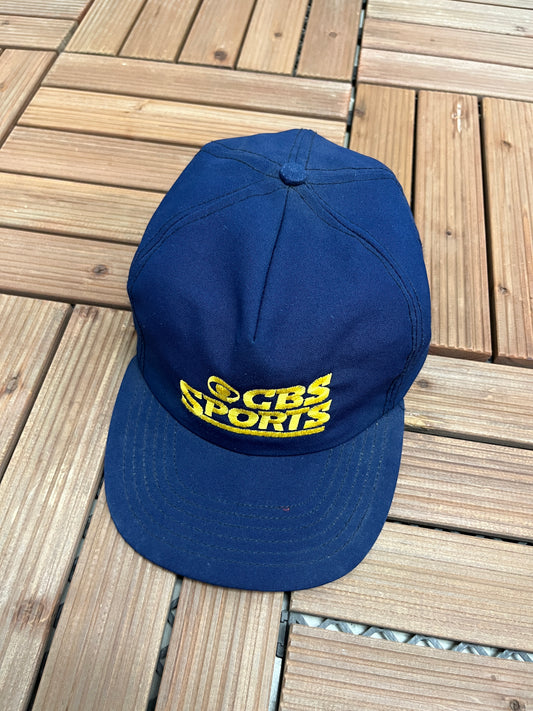 CBS Sports Embroidered Graphic Hat | Metal Clasp | Vintage 2000s Promotional Blue Cap |