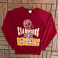 Washington Redskins Super Bowl XXVI Graphic Crewneck | Size Medium | Vintage 1990s NFL Football Red Sweater |