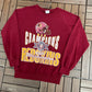 Washington Redskins Super Bowl XXVI Graphic Crewneck | Size Medium | Vintage 1990s NFL Football Red Sweater |