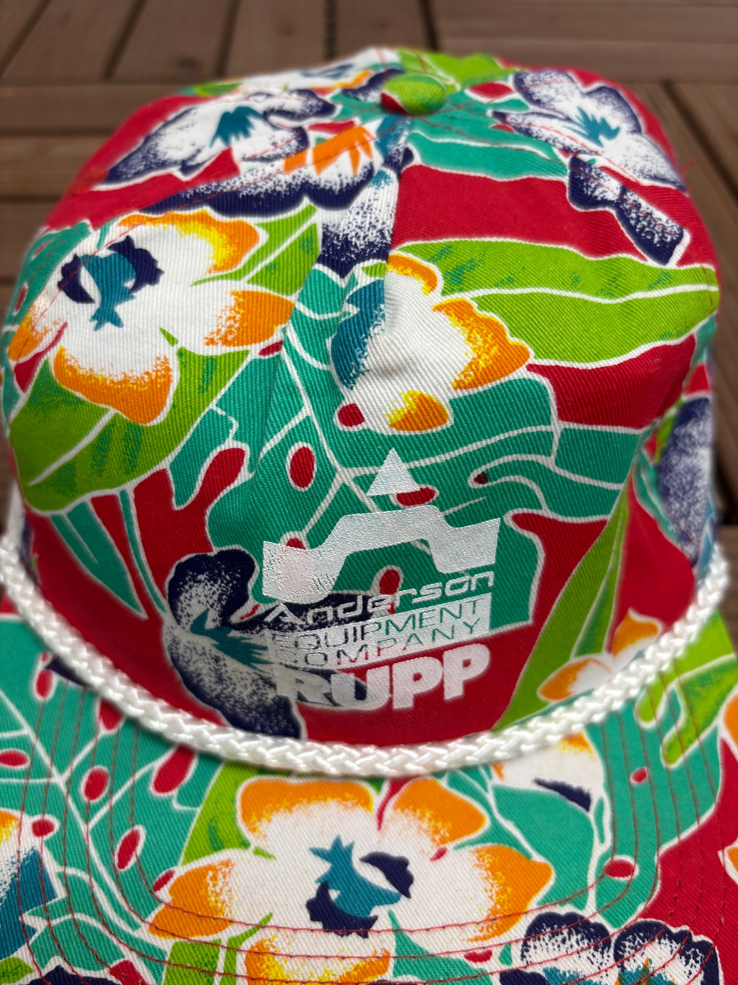 Anderson Equipment Company Rupp Graphic Hat | Snap Back | Vintage 1990s Promotional Red Cap |