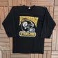Pittsburgh Steelers Graphic Tee | Size Medium | Vintage 1980s NFL Football Black T-Shirt |