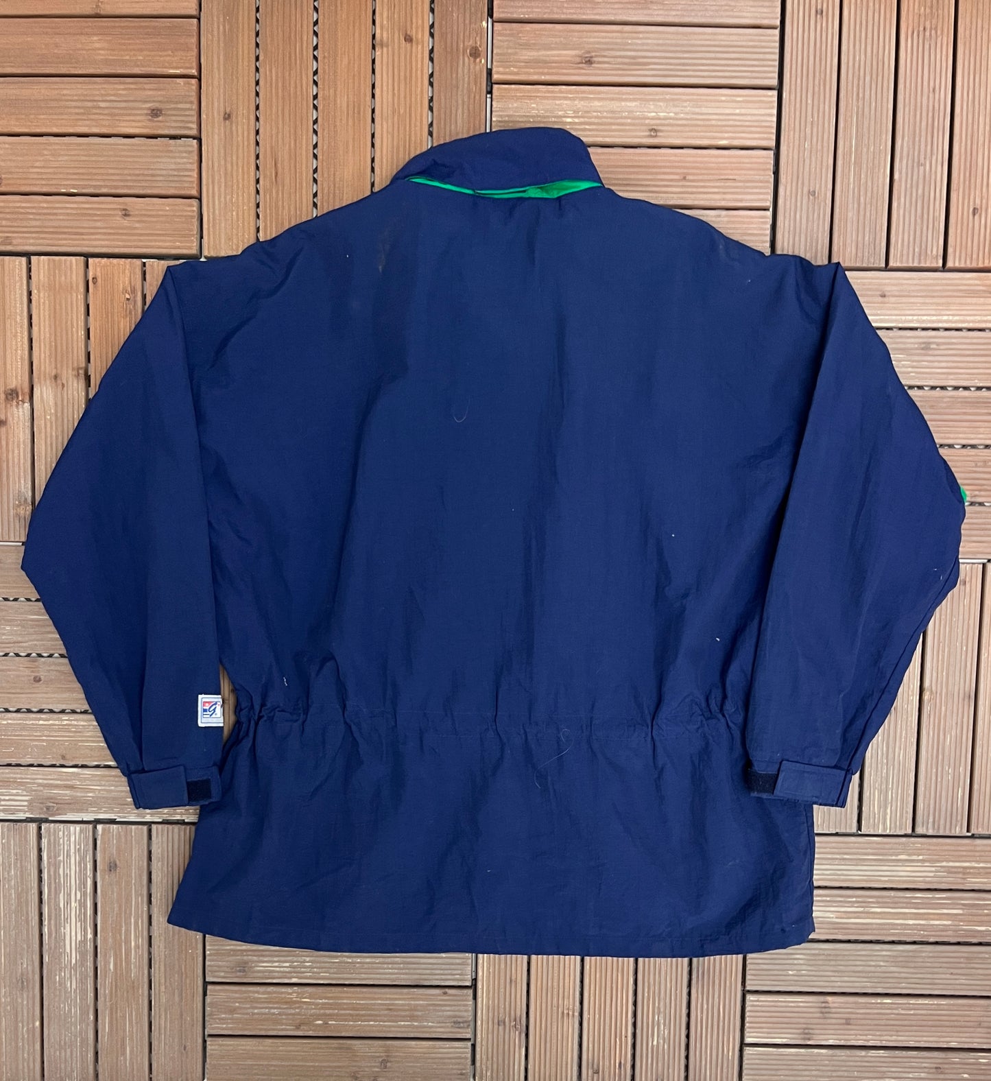 Notre Dame Fighting Irish Graphic Jacket | Size Large | Vintage 1990s College Blue Jacket |