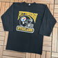 Pittsburgh Steelers Graphic Tee | Size Medium | Vintage 1980s NFL Football Black T-Shirt |