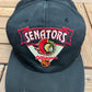 Ottawa Senators Embroidered Graphic Hat | Snap Back | Vintage 1990s NHL Hockey Black Cap |