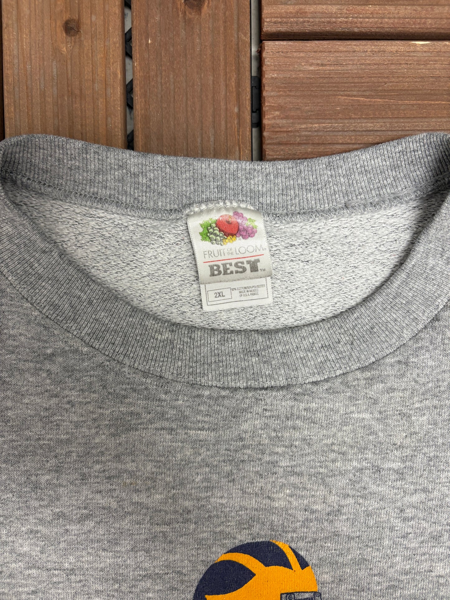Michigan Wolverines Football 107,501 Graphic Crewneck | Size XX-Large | Vintage 1990s College Grey Crewneck |