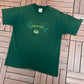 Green Bay Packers Embroidered Graphic Tee | Size Large | Vintage 1990s NFL Football Single Stitch Green T-Shirt |