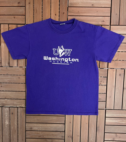 Washington Huskies Graphic Tee | Size Medium | Vintage 2000s College Purple T-Shirt |