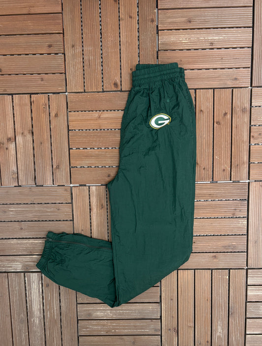 Green Bay Packers Graphic Track Pants | Size Medium | Vintage 1990s NFL Football Track Pants |