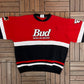 Bud King Of Beers NASCAR Graphic Crewneck | Size X-Large | Vintage 2000s NASCAR Racing Red Sweater |