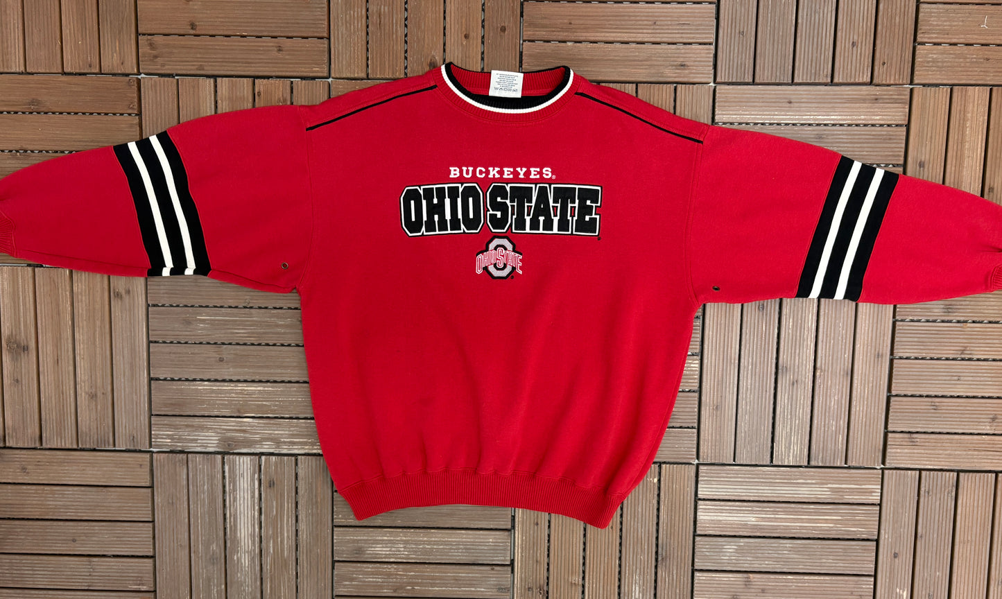 Ohio State Buckeyes Stitched Graphic Crewneck | Size X-Large | Vintage 1990s College Red Sweater |