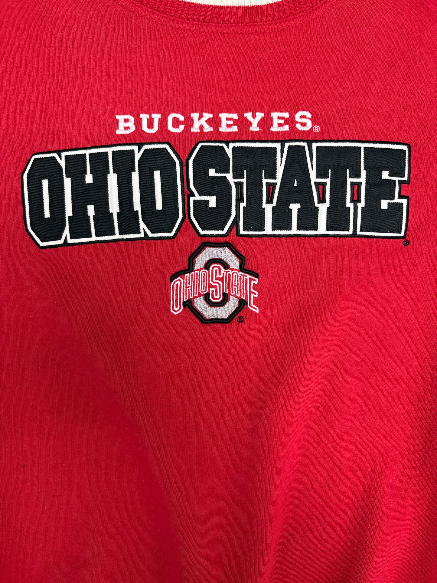 Ohio State Buckeyes Stitched Graphic Crewneck | Size X-Large | Vintage 1990s College Red Sweater |