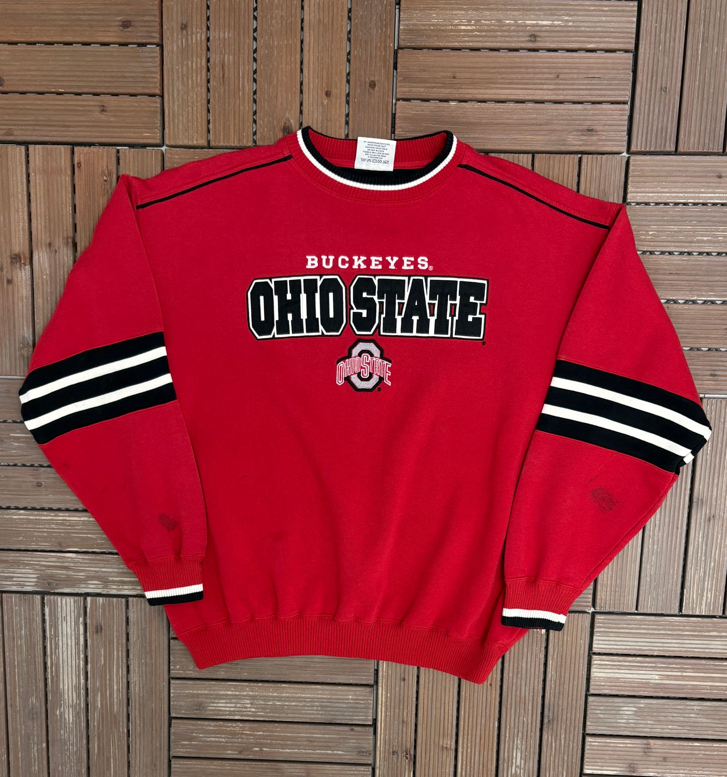 Ohio State Buckeyes Stitched Graphic Crewneck | Size X-Large | Vintage 1990s College Red Sweater |