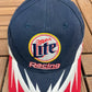 Miller Lite Racing Rusty Wallace NASCAR Embroidered Hat | Strap Back | Vintage 2000s Racing Blue Cap |