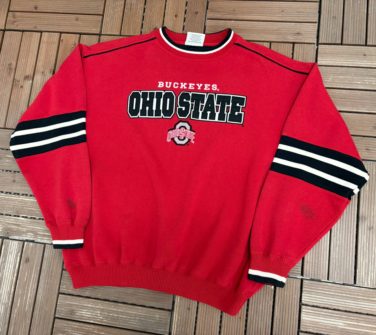 Ohio State Buckeyes Stitched Graphic Crewneck | Size X-Large | Vintage 1990s College Red Sweater |