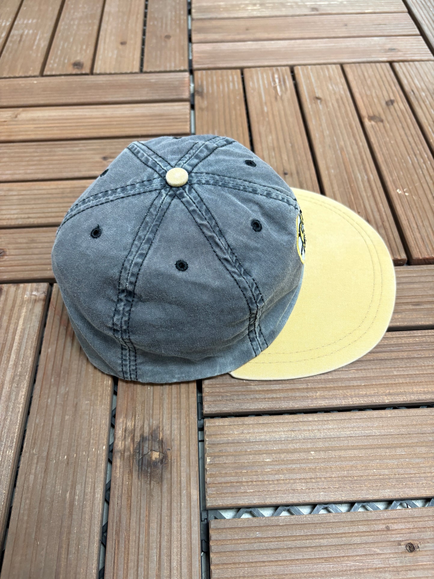 Boston Bruins Embroidered Graphic Hat | Size Large | Vintage 1990s NHL Hockey Grey Cap |