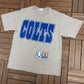 Indianapolis Colts Graphic Tee | Size Large | Vintage 1990s NFL Football Grey T-Shirt |