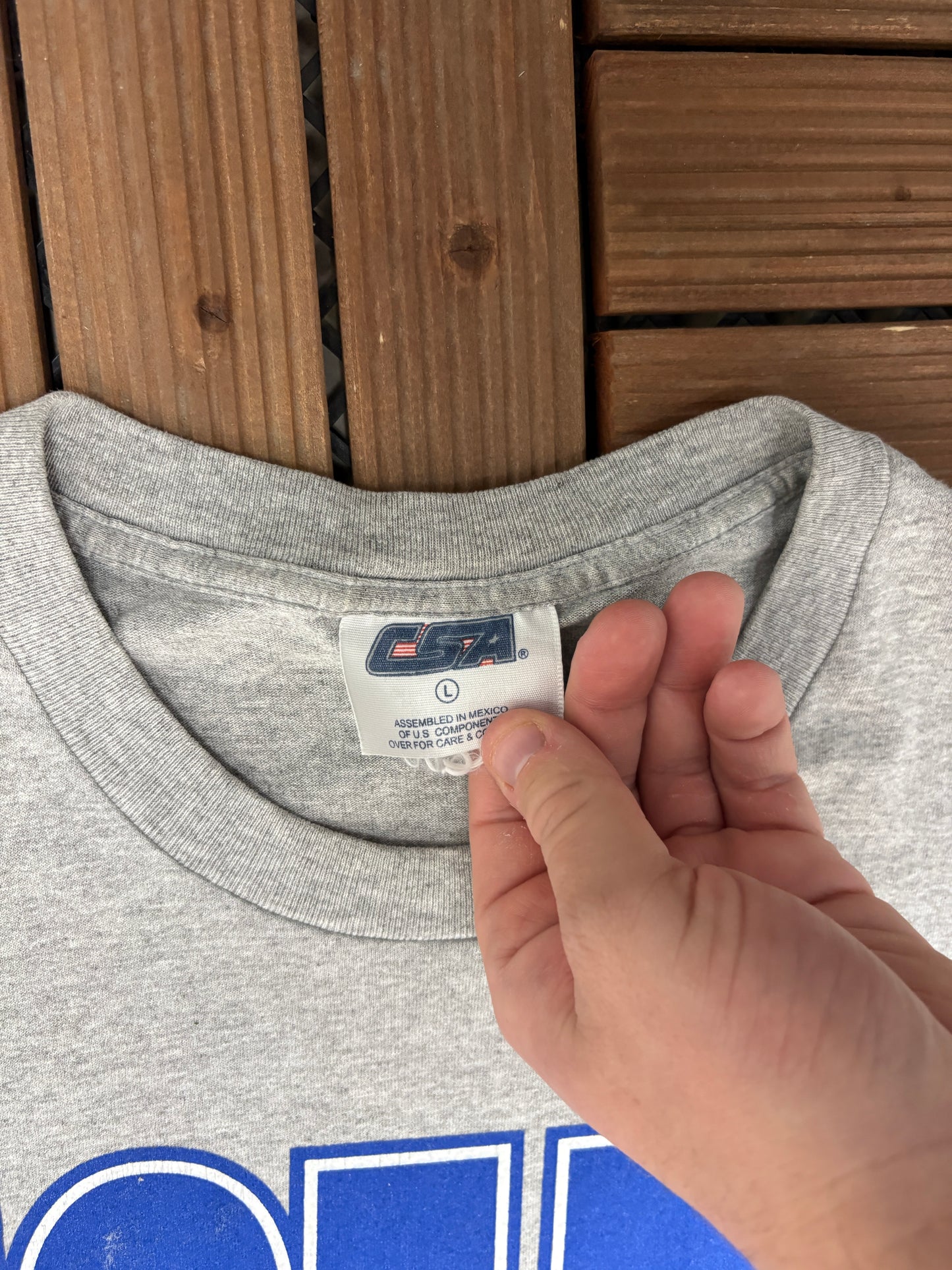 Indianapolis Colts Graphic Tee | Size Large | Vintage 1990s NFL Football Grey T-Shirt |