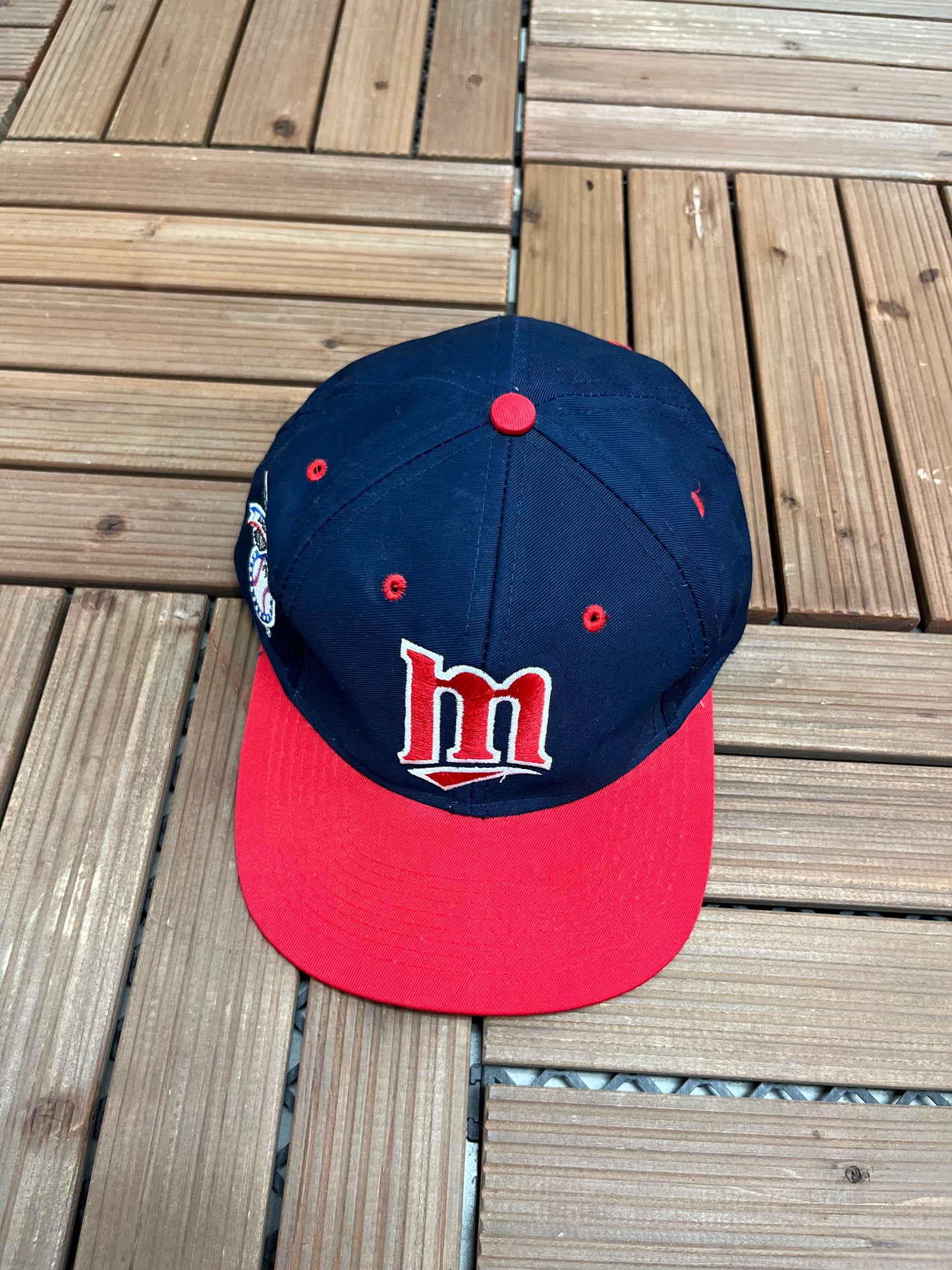 Minnesota Twins Embroidered Hat | Snap Back | Vintage 1990s MLB Baseball Blue Cap |