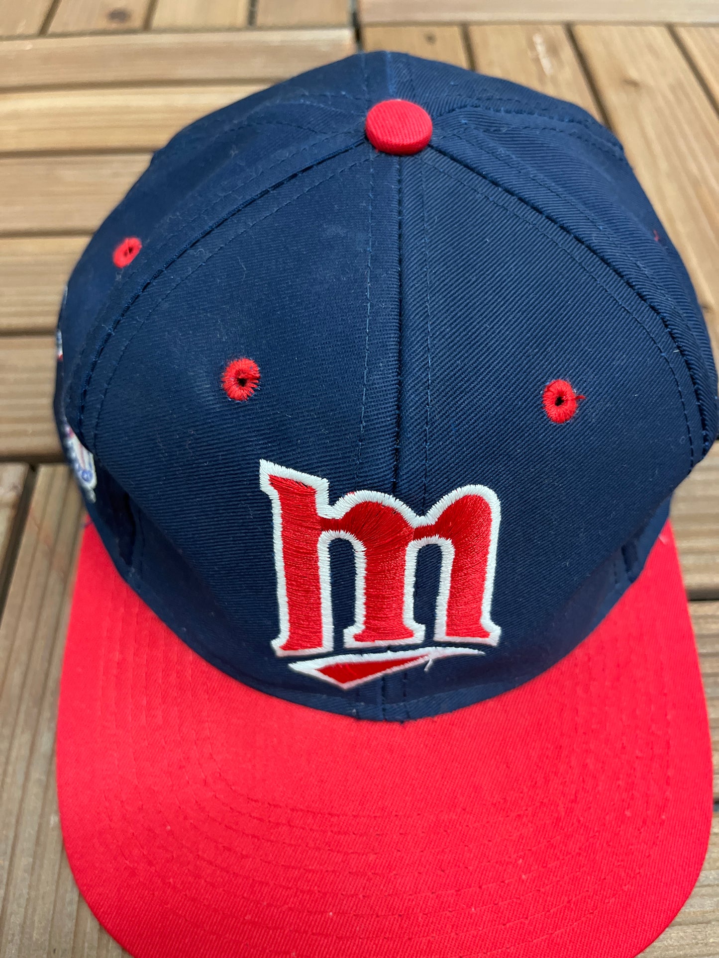 Minnesota Twins Embroidered Hat | Snap Back | Vintage 1990s MLB Baseball Blue Cap |