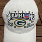 Green Bay Packers 2003 NFC North Champions Graphic Hat | Strap Back | Vintage 2000s NFL Football White Cap |