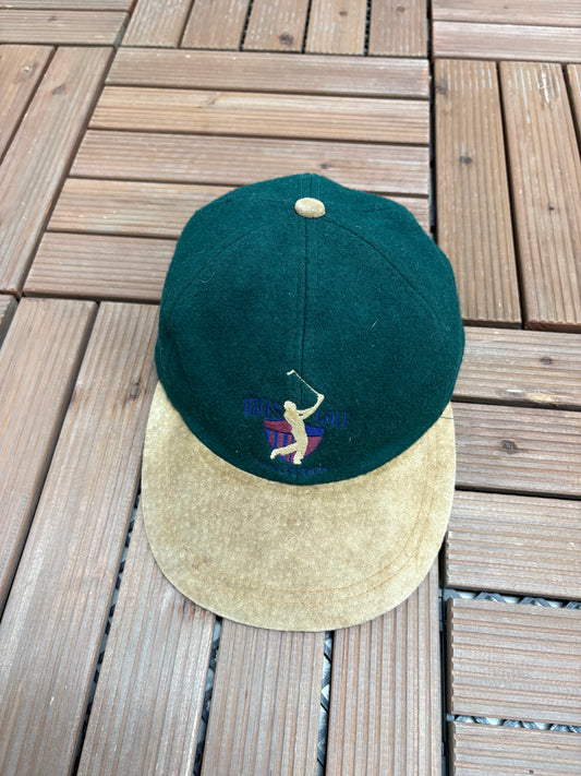 Waves Golf Collection Graphic Hat | Metal Clasp | Vintage 1990s Golf Green Cap |