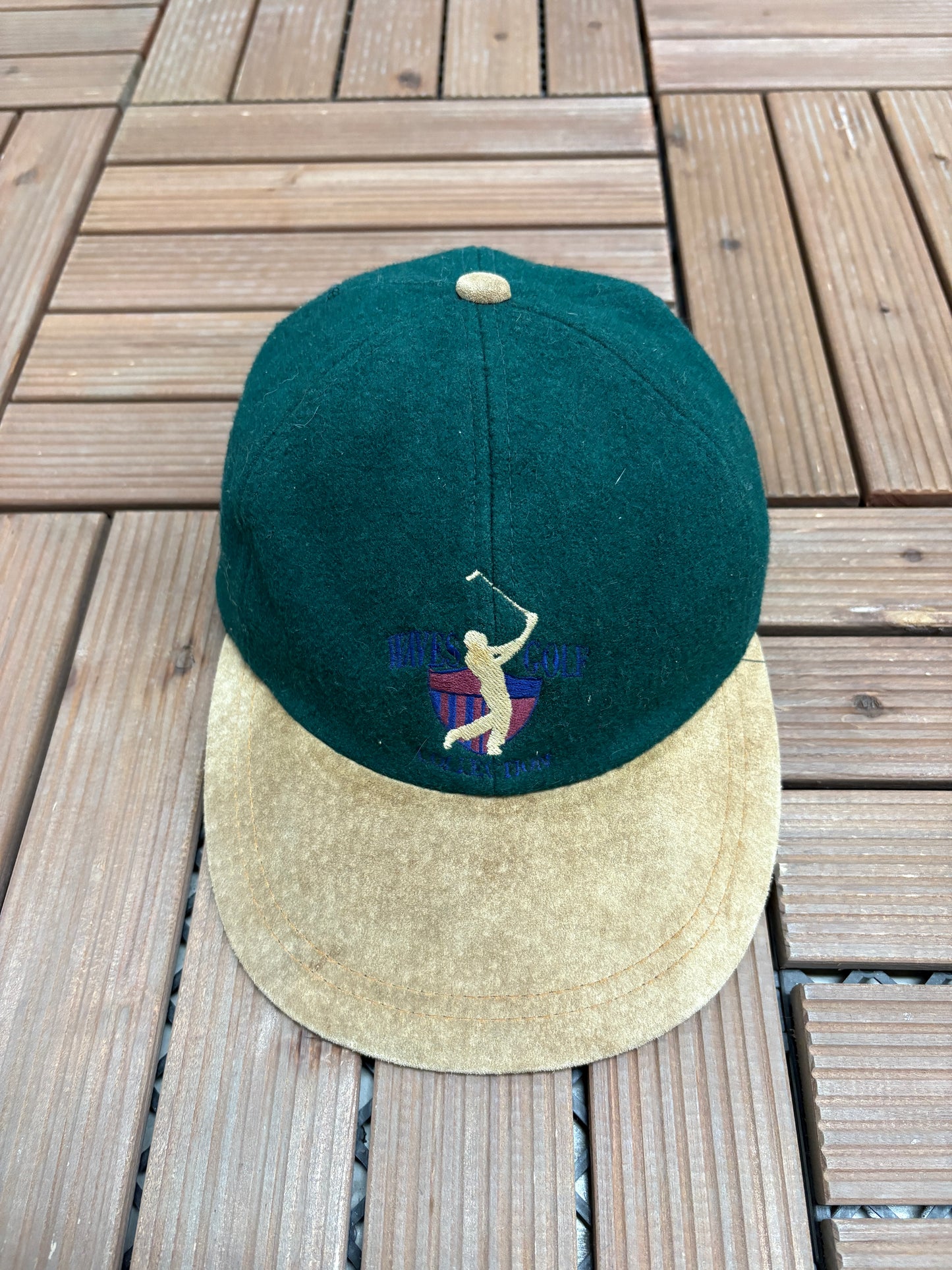 Waves Golf Collection Graphic Hat | Metal Clasp | Vintage 1990s Golf Green Cap |