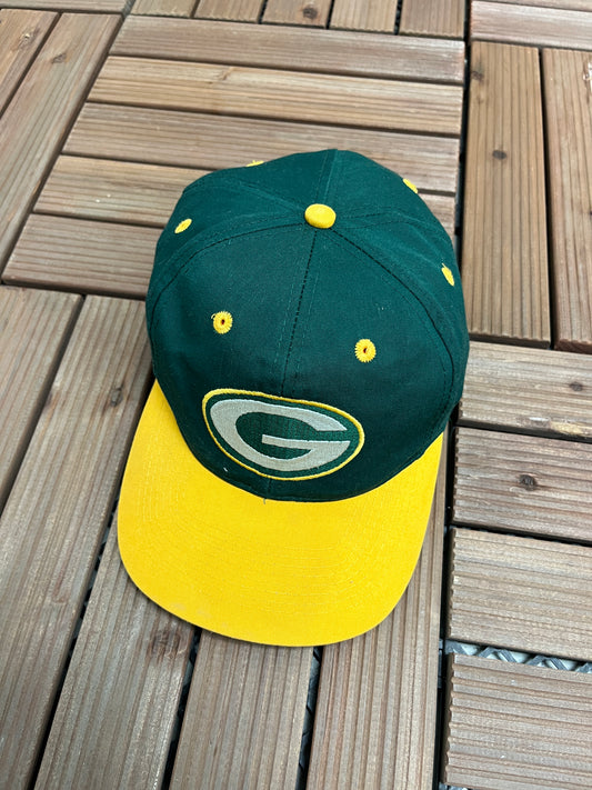 Green Bay Packers Embroidered Graphic Hat | Snap Back | Vintage 1990s NFL Football Green Cap |