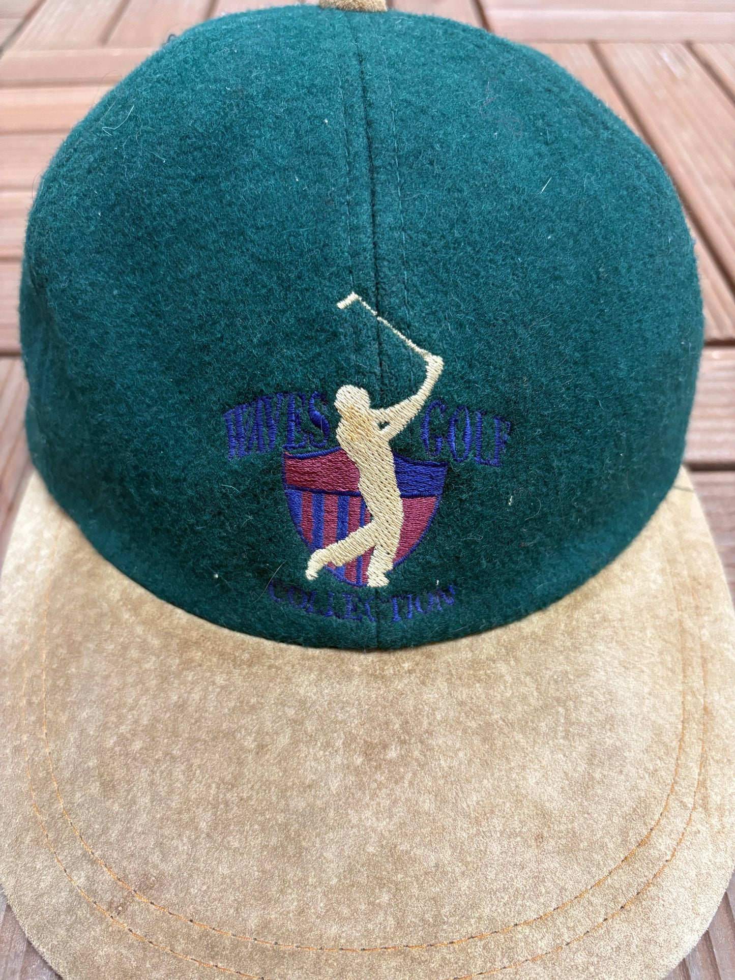 Waves Golf Collection Graphic Hat | Metal Clasp | Vintage 1990s Golf Green Cap |