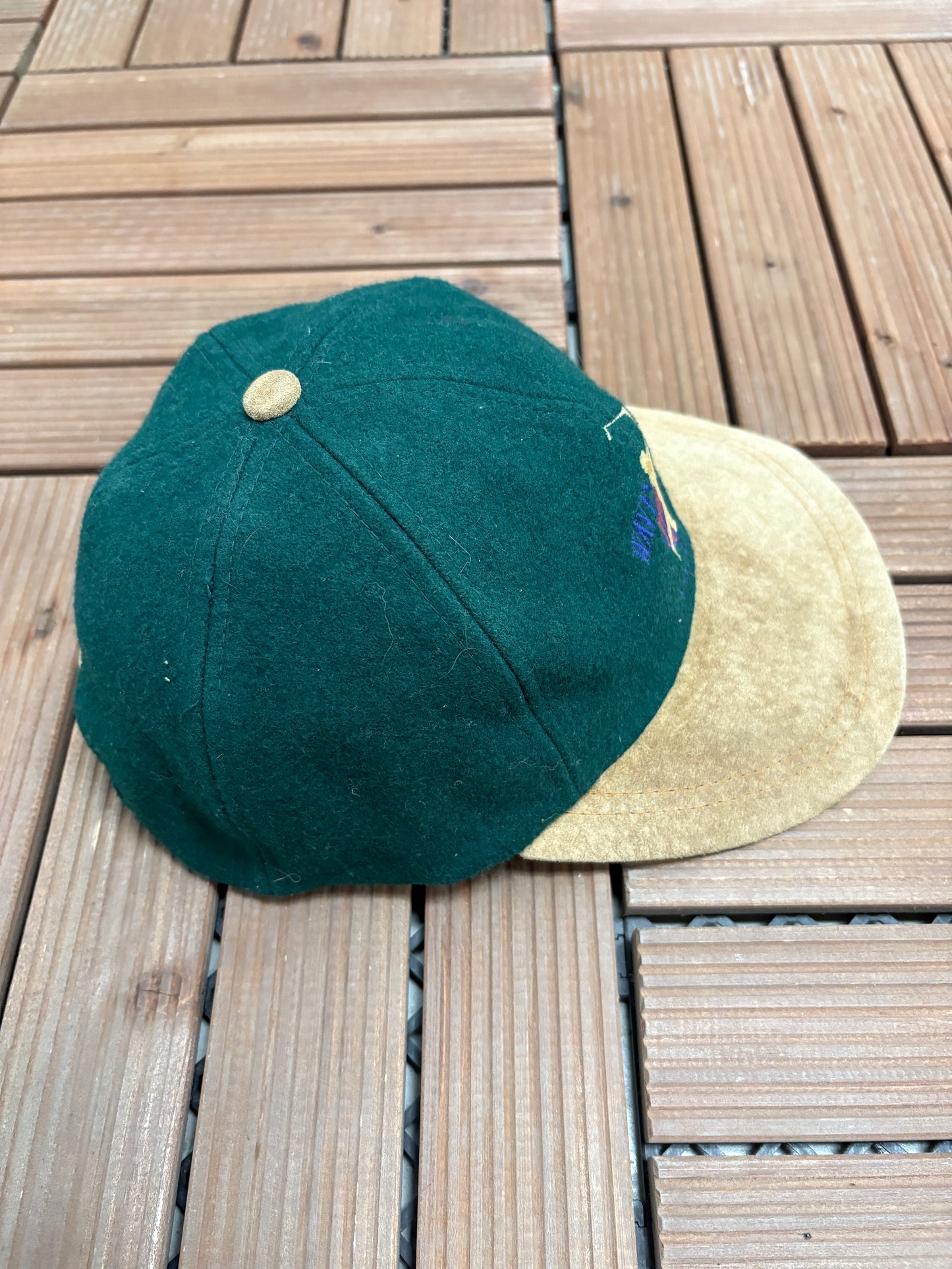Waves Golf Collection Graphic Hat | Metal Clasp | Vintage 1990s Golf Green Cap |