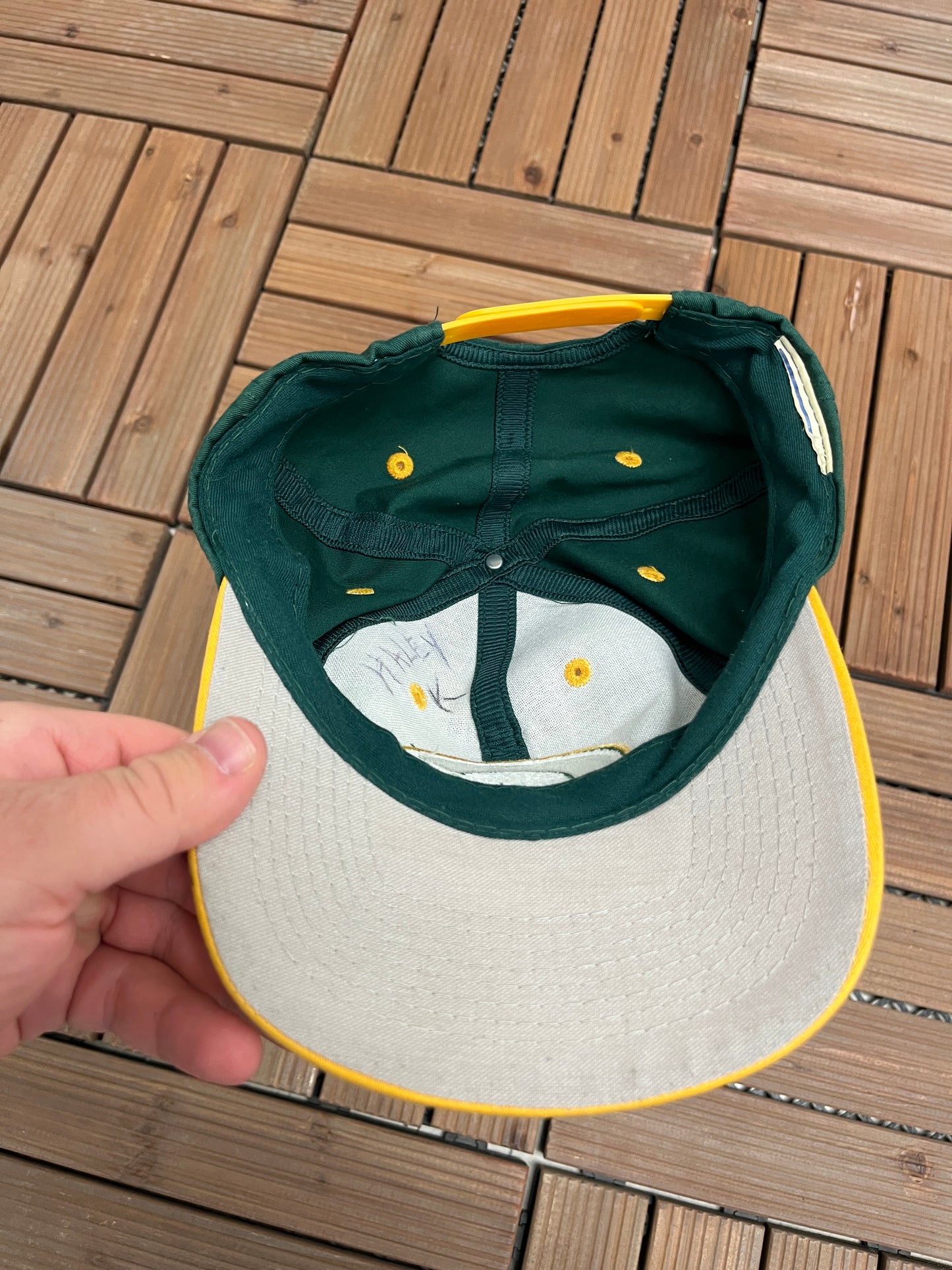 Green Bay Packers Embroidered Graphic Hat | Snap Back | Vintage 1990s NFL Football Green Cap |