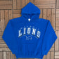 Detroit Lions Graphic Hoodie | Size Medium | Vintage 1990s NFL Football Blue Sweater |